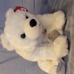 TY white plush teddy bear
